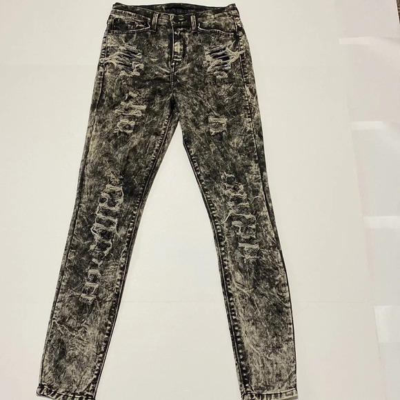 SP Denim - SP Black Acid Wash Distressed Skinny Jeans Size 5